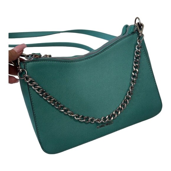 Nine West Women Water Green Double Zip Crossbody Bag-Casual -Colorful - Picture 3 of 10